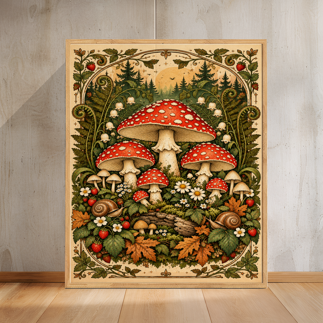 Vintage Mushroom Poster
