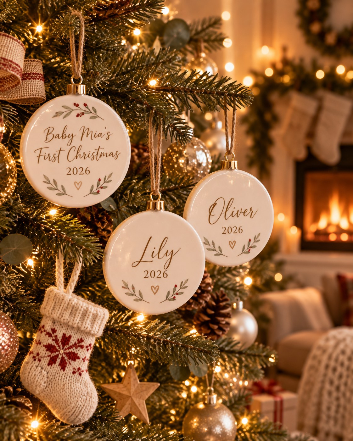 Ornament Trio — Set of 3 Personalized Christmas Ornaments